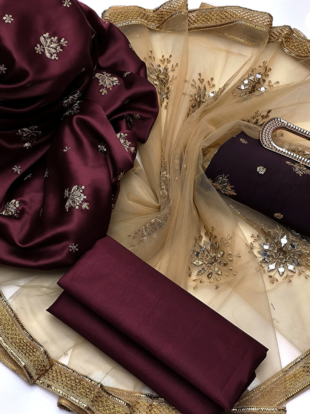 3pc fancy collection with free clutch