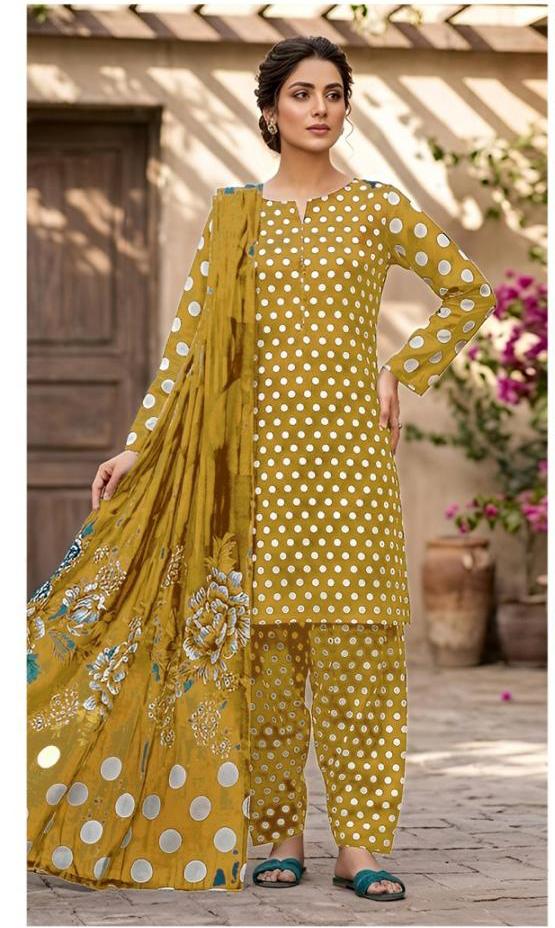 3-Piece Lawn Polka Print Dress | Summer Collection