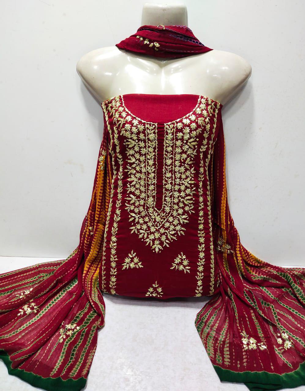 3pc Lawn Handmade Gota Dress