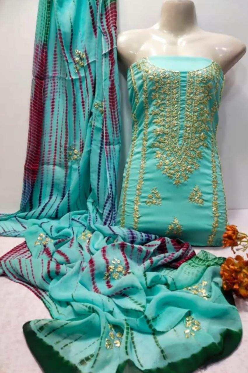 3pc Lawn Handmade Gota Dress