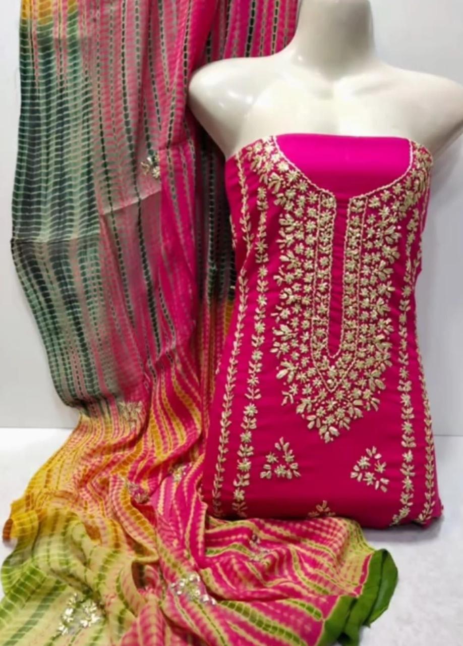 3pc Lawn Handmade Gota Dress