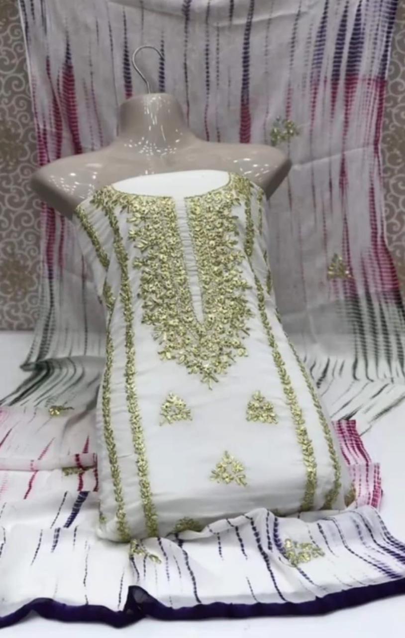 3pc Lawn Handmade Gota Dress