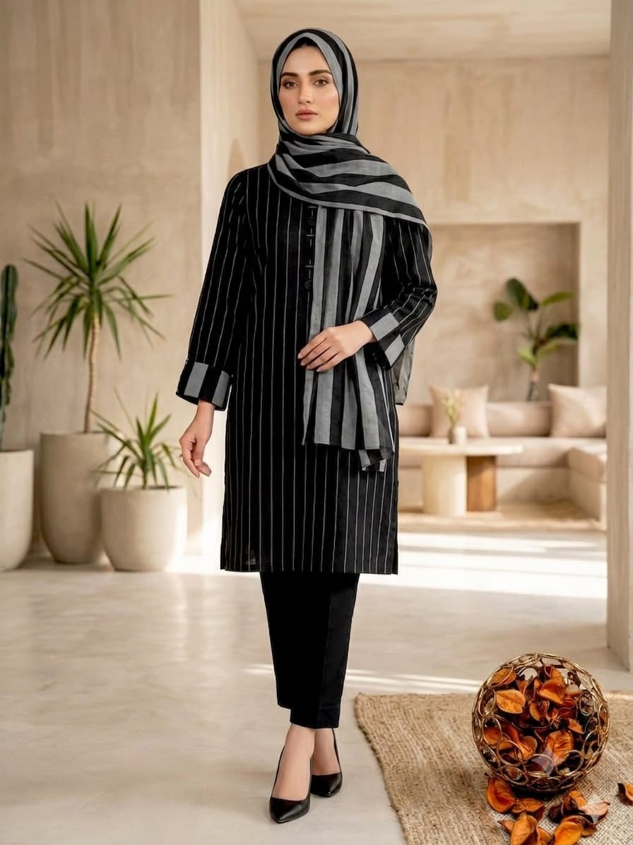 3-Piece Multani Khaddi Lawn Dress | Summer Collection